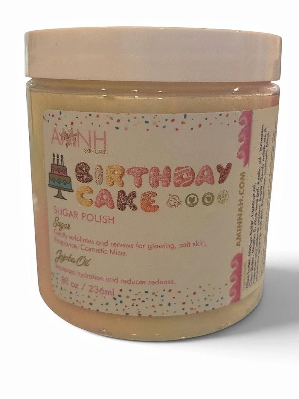Aminnah Birthday Cake Sugar Polish and Birthday Cake Whipped Body Butter - Picture 2 of 3